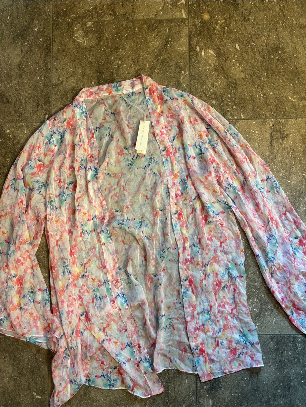 Silk Chiffon Wrap in Seychelles, Naked Princess, M/L, NWT